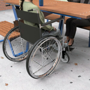 DDA Compliant Street Furniture - Wheelchair Accessible Table Setting
