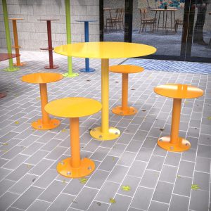 Spectrum Round Table and Stool