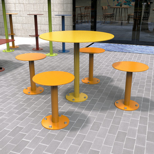 Spectrum Round Table and Stool