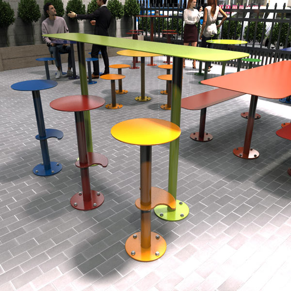 Spectrum All Steel Bar Stool and Bench