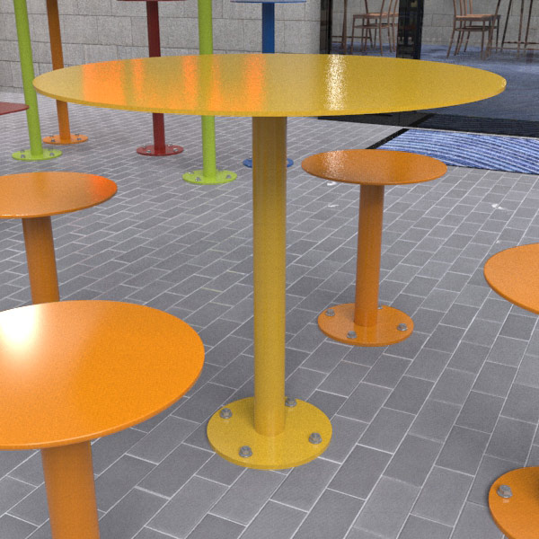 All Steel Basic Round Outdoor Table