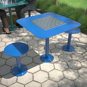 Heavy-Duty All-Steel Outdoor Chess Table