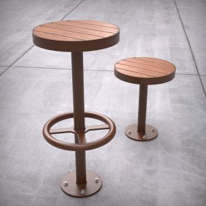 Commercial grade outdoor bar stools - inground and bolt down application
