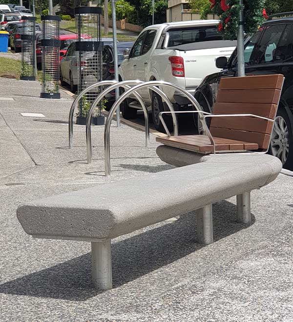 Concrete and timber public seating