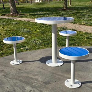 Round Cafe Table and Stools in an Open Park Space in Tweed Heads