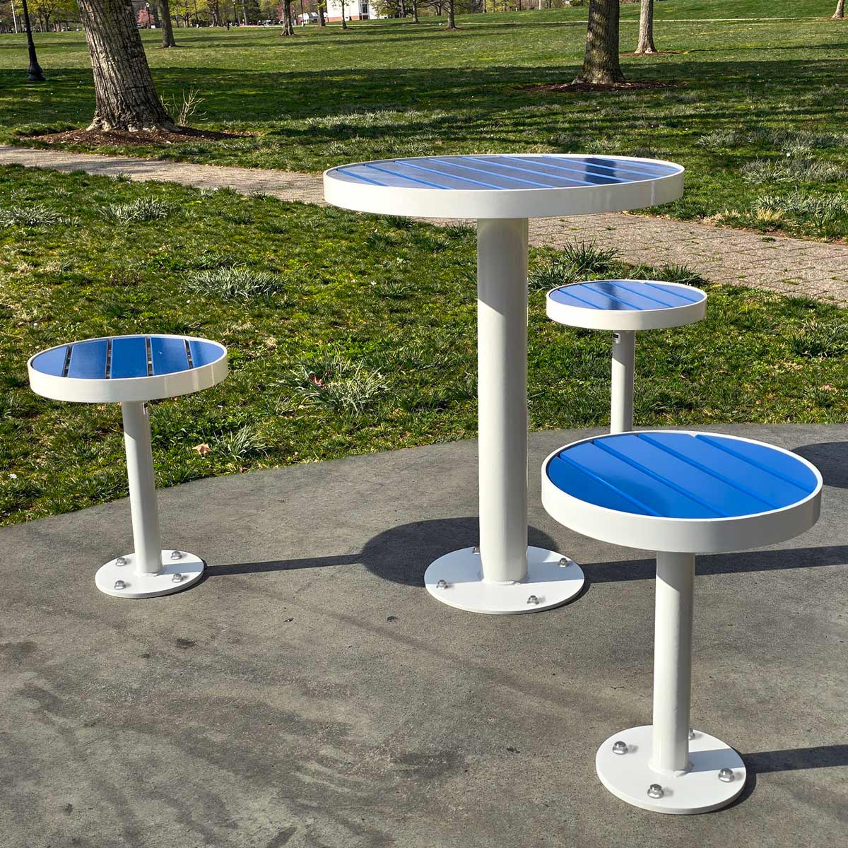 Round Cafe Table and Stools in an Open Park Space in Tweed Heads