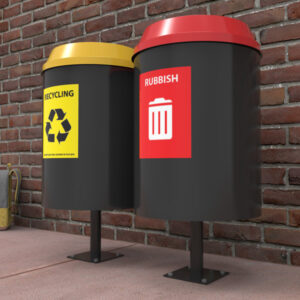 Round Outdoor Bins with Liners
