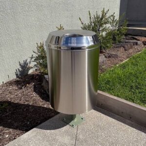 Full Stainless Steel Outdoor Round Bin - Lorne VIC