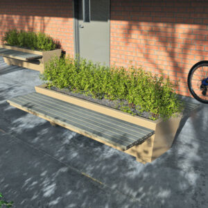Long Tapered Planter with Seats