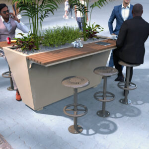 Two-sided Planter Bar Table