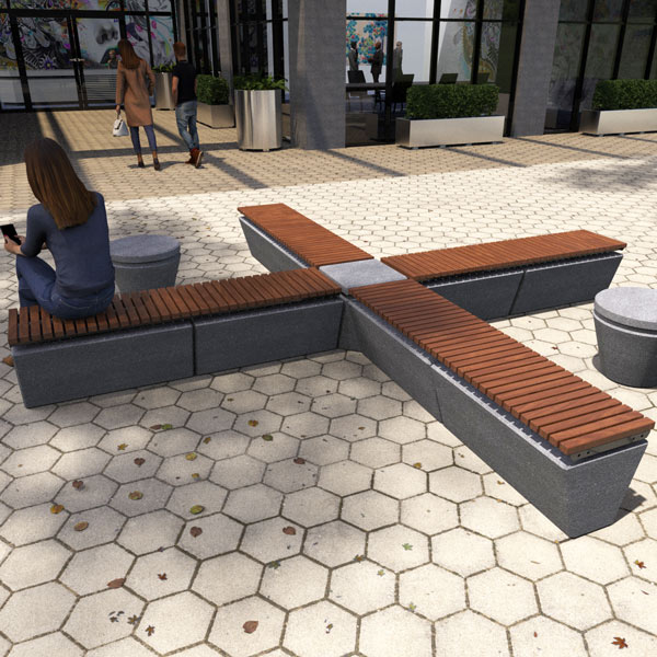 Cross Shaped Bench