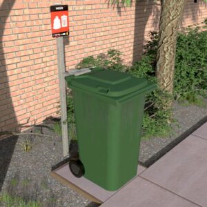 Wheelie Bin Security Mount with Sign