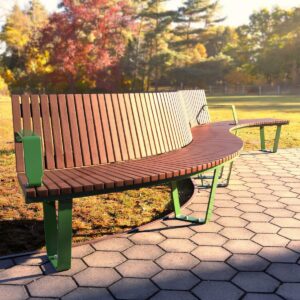 Wandin Curved Park Seats at an Open Park Space
