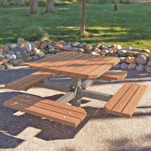 Timber pedestal picnic setting