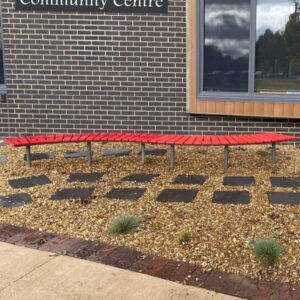 Fawkner Curved Bench with Recycled Plastic Battens