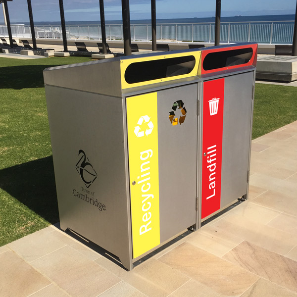 Stainless steel garbage bin enclosure