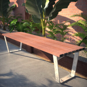 Timber-look Battens, Mild steel galvanised frames, bench