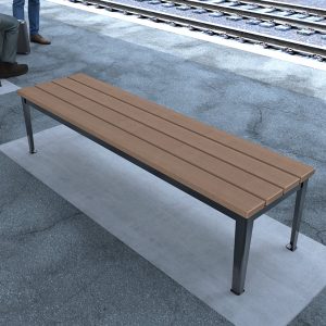 Glenelg Wide Bench with Enviroslat battens at Penshurst Train Station