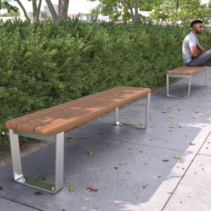Stainless Steel and Composite Park Bench at a Victorian Park