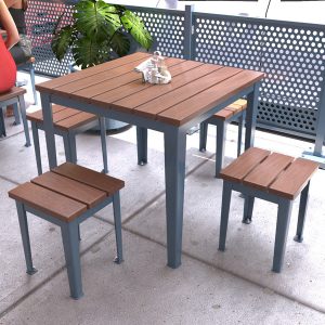 Bolt Down Table and Stool Setting