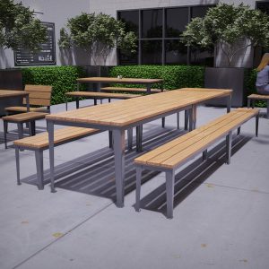 Double length outdoor table setting