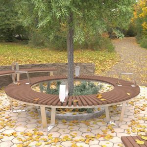 Semi-Circular Benches with Armrests