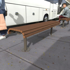 Maintenance Free Park Bench with Composite Battens