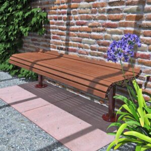 One Sided Park Bench with aluminium battens