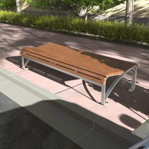 Large Curved Park Bench