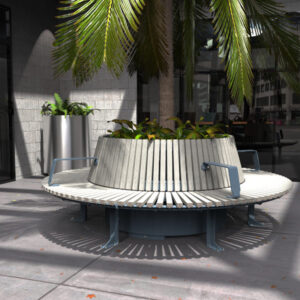 Round Planter with Timber Seat