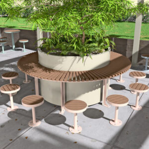 Round Planter Table with 12 stools