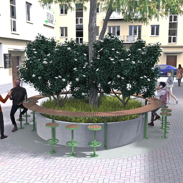 Bar Height Modular Food Court Tables