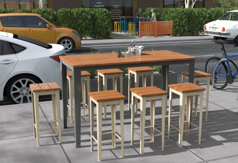 Bar Height Tables as Street Furniture - Draffin Street Furniture