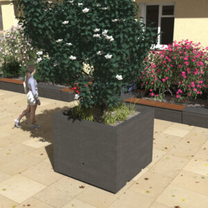 Dark Grey Concrete Planter