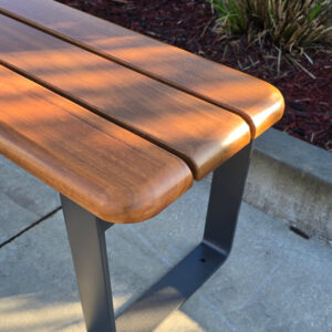 Timber Bench with Large Battens featuring large radius edges