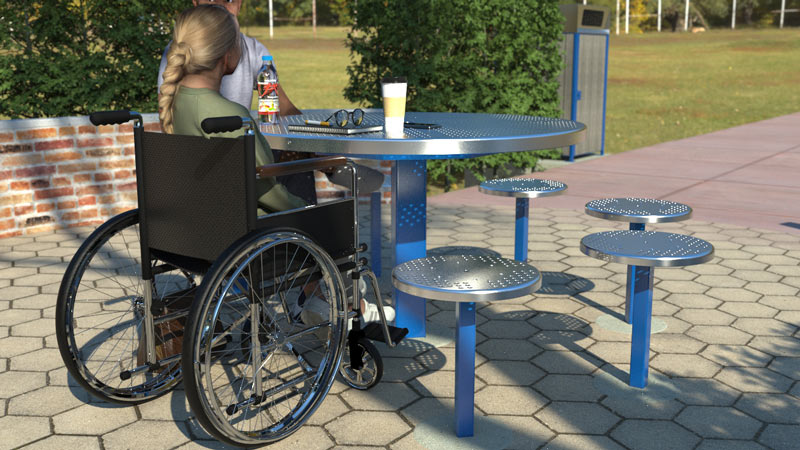 Round Wheelchair Accessible Outdoor Table