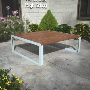 High School Platform Bench in Garden