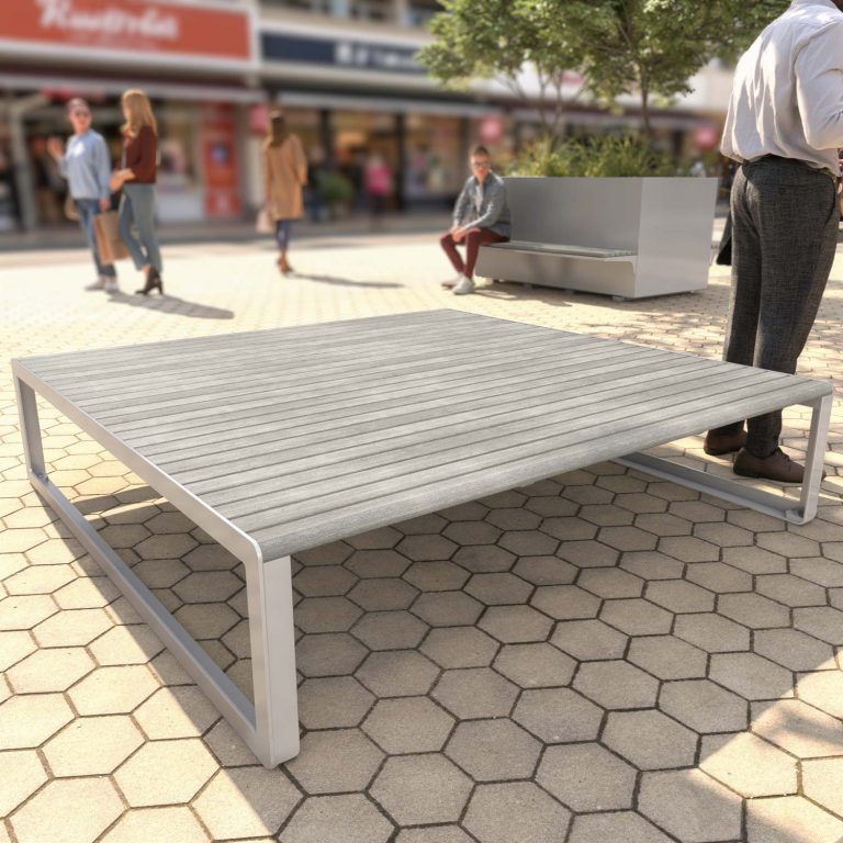 Large Platform Bench in Town Square