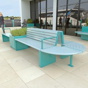 Modular Public Outdoor Seating at Public Transport Hub Penrith NSW