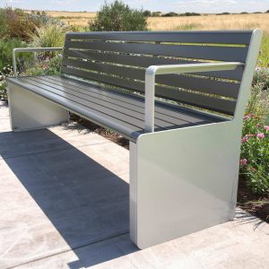 Modern Park Seat placed along an esplanade at Phillip Island VIC