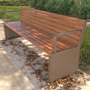 New Park Seat with Grooved Pattern engraved into the seat ends at Pakenham VIC