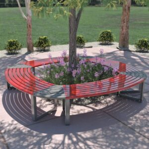 Circular Bench surrounding a shady tree in an open park